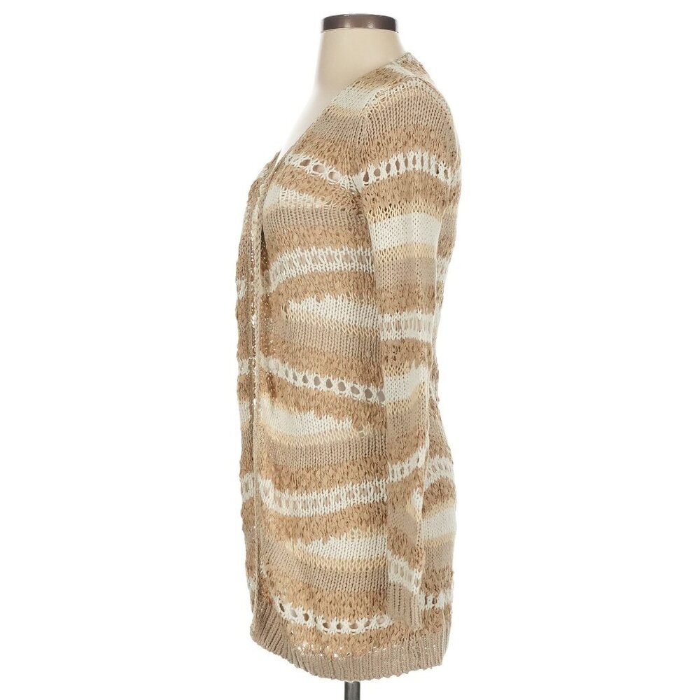 Vintage Y2K Victoria’s Secret Tan Coastal Grandmother Boho Crochet Knit Cardigan - Picture 5 of 16